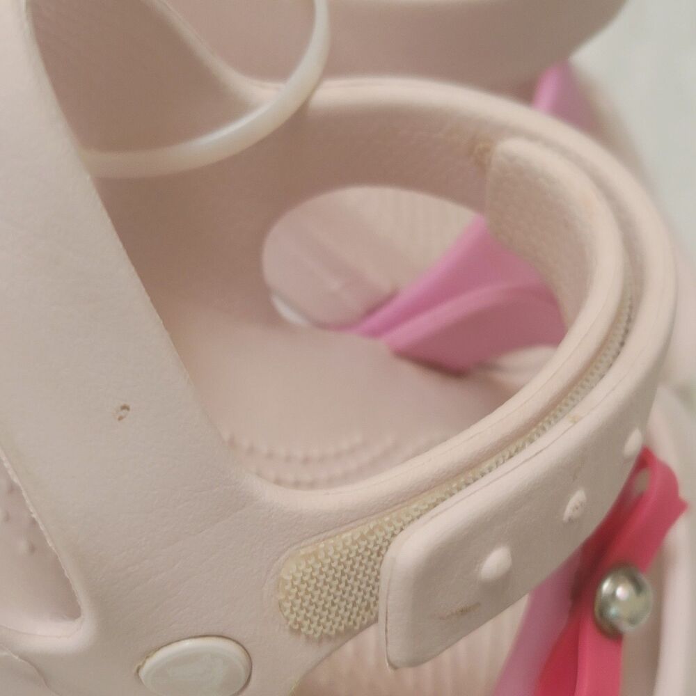 Crocs Keeley Charm Sandals Girl Size C13 Water Pink Bow Shoes Sandals - Picture 5 of 11